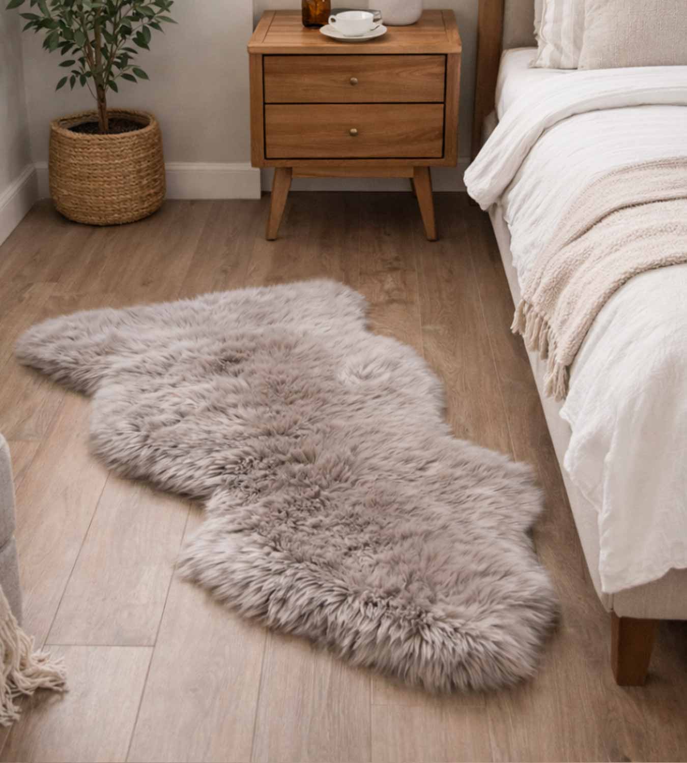 Single Sheepskin Rug STONE Sheepskin Rug | Single Pelt Genuine NZ Shearling | SheepskinShop.ca
