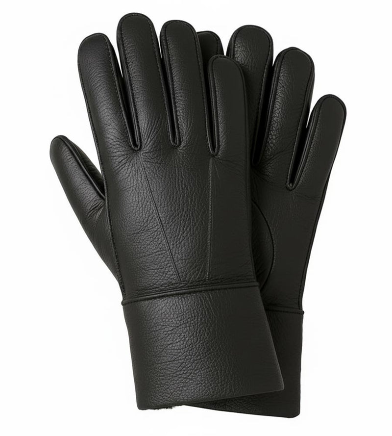 Men's Sheepskin Gloves - Black