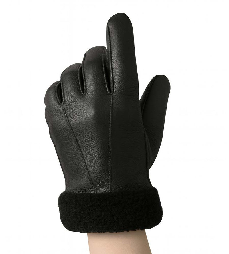 Men's Sheepskin Gloves - Black