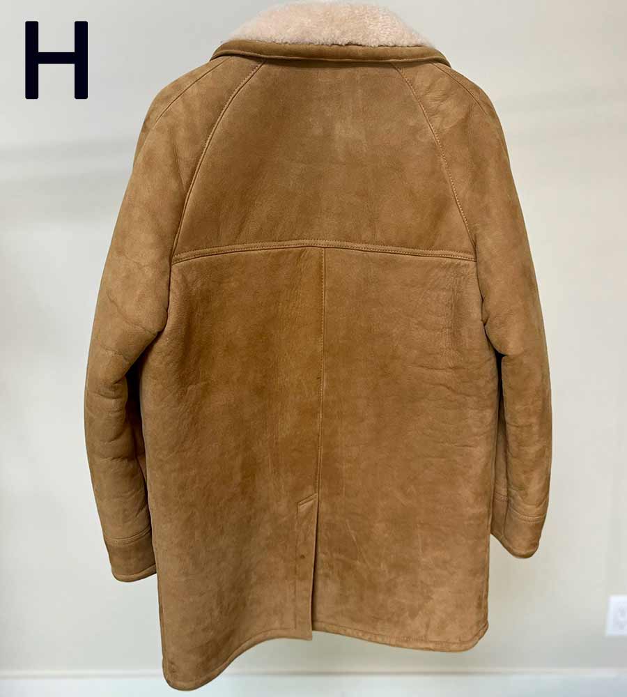 Men s Clearance Sample Shearling Jackets O Spanish Long Coat size M L 40 42
