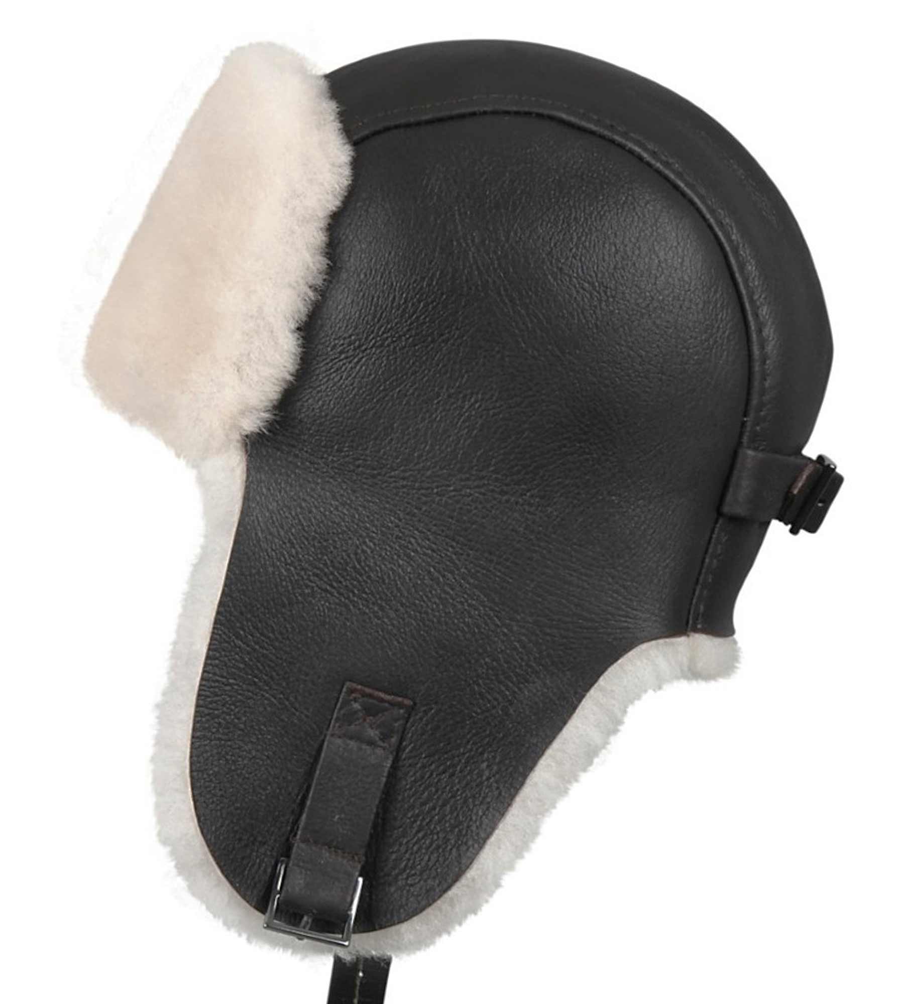 Men's Pilot Shearling Sheepskin Pilot Hat Brown - Main Image