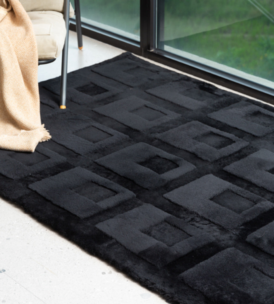 Shearling Rug Pattern ORBIT | Shorn Wool Luxury Shearling Design Rugs from SheepskinShop ...