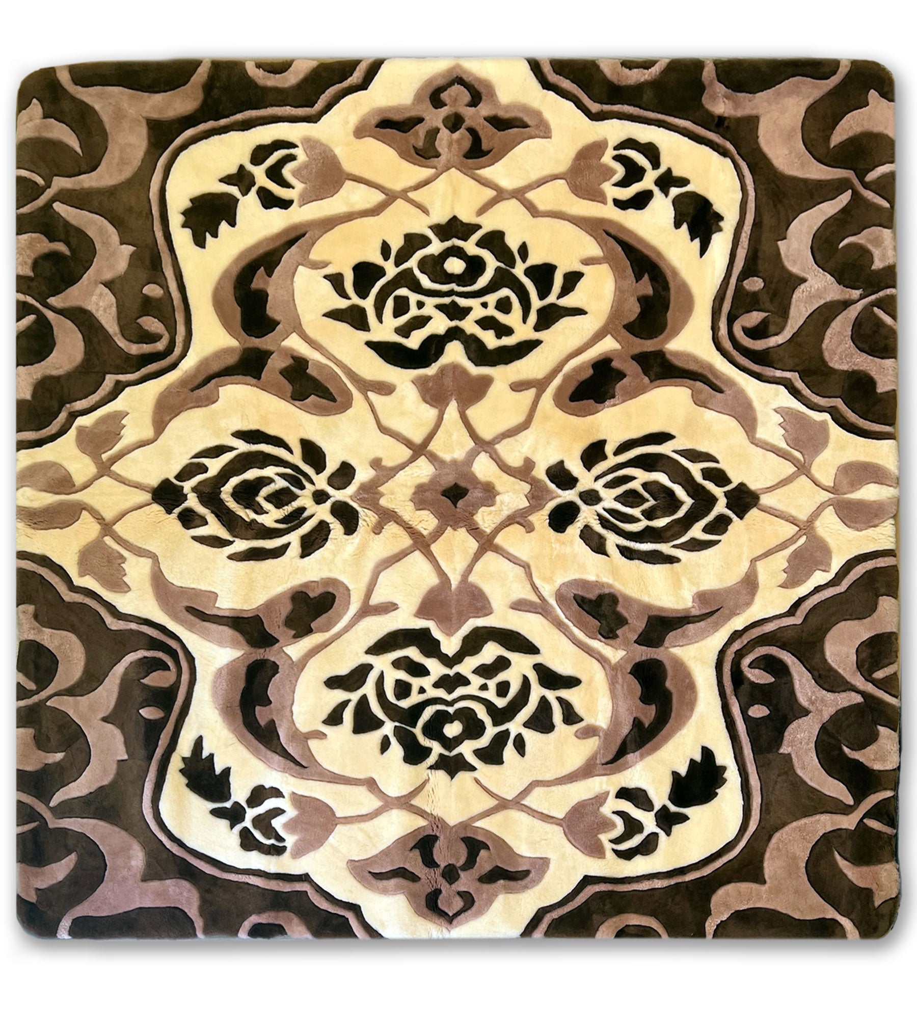 Shearling Rug Pattern Custom Designer Shearling Rug FLORA | from SheepskinShop | SheepskinShop.ca