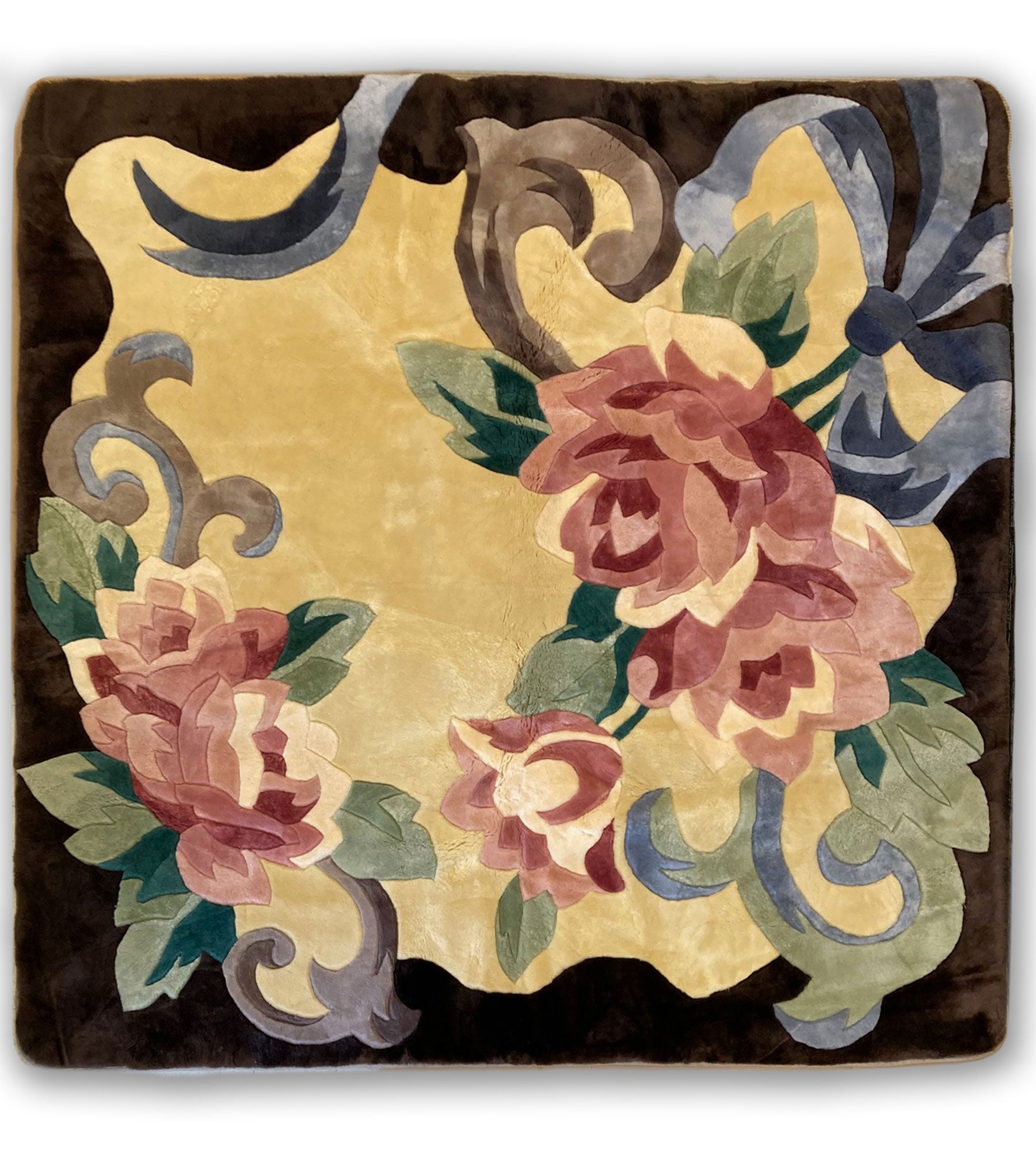 Shearling Rug Pattern Custom Designer Shearling Rug ROSES | from SheepskinShop | SheepskinShop.ca