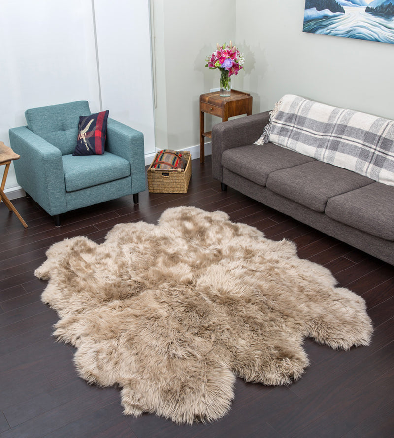 Sexto Taupe Sheepskin Rug