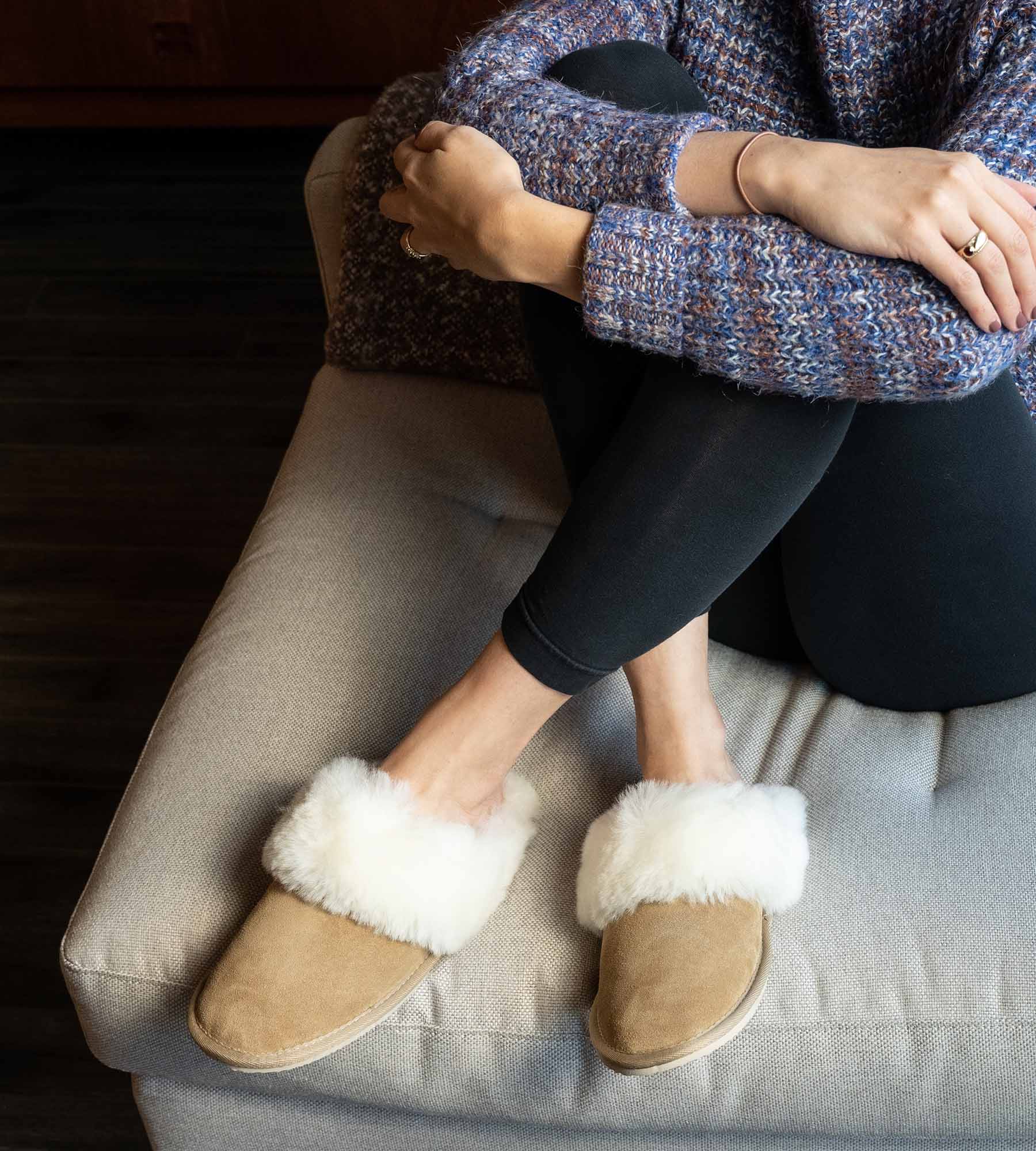 Women's SCUFF Open Back Sheepskin Slippers - Main Image