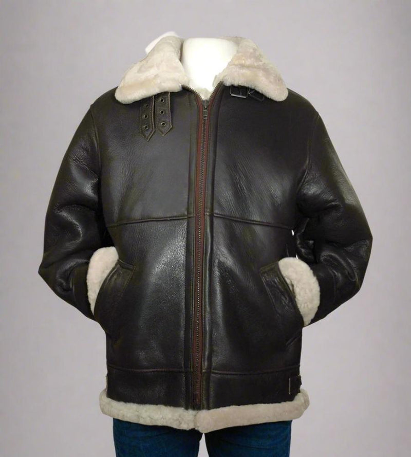 Shearling jacket mens discount sale