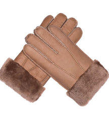 Men's Sheepskin Gloves - Medium Brown