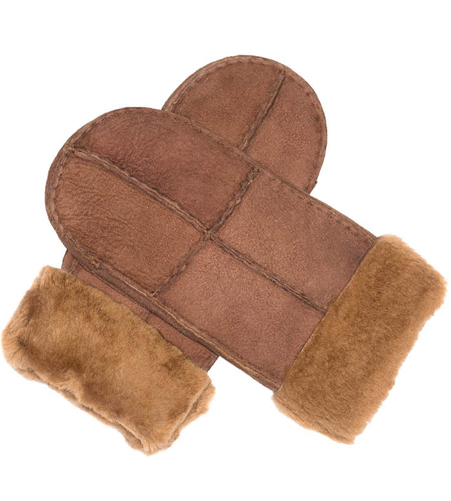 Ladies Mittens Medium Brown