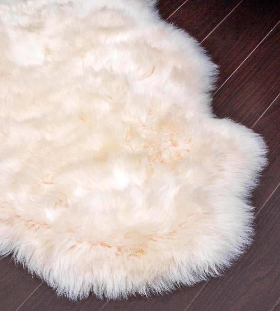 Shearling Champagne Rug Quad CHAMPAGNE Sheepskin | 4-Pelt Genuine NZ Shearling Rug ...